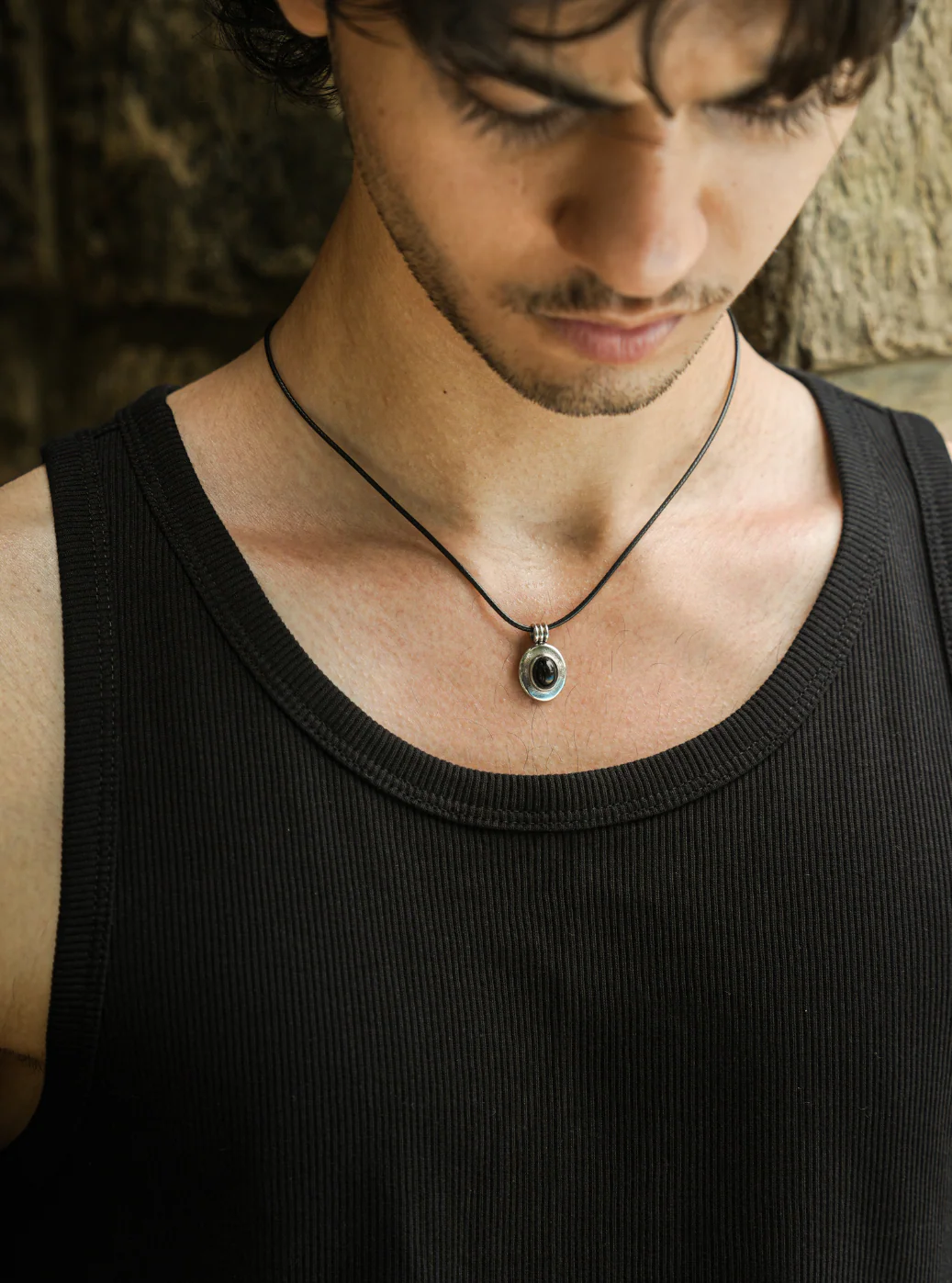 Black Orbit Pendant With Cord - Image 4
