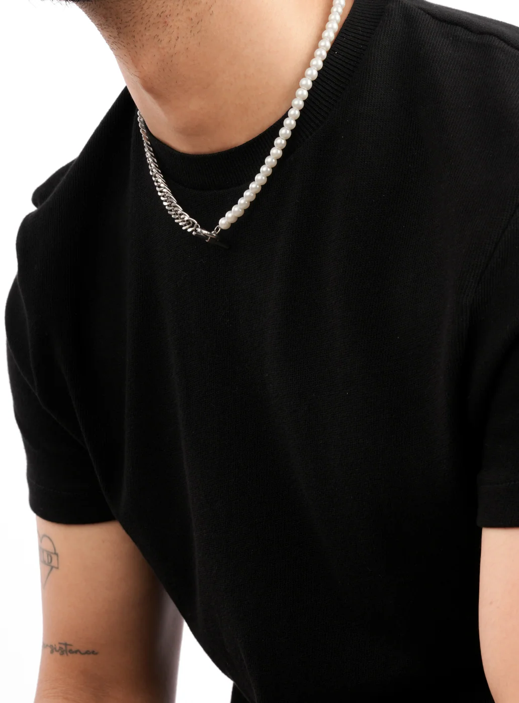 Half & Half Pearl Necklace - Image 4