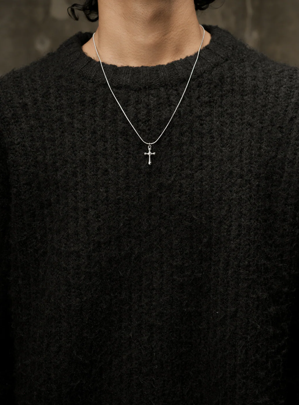 Braided Cross Pendant with Chain - Image 3
