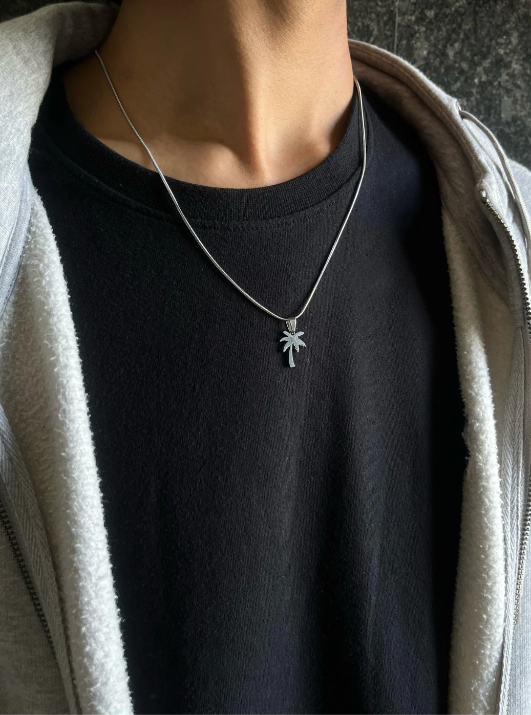 Palm Pendant with Chain (Silver) - Image 3