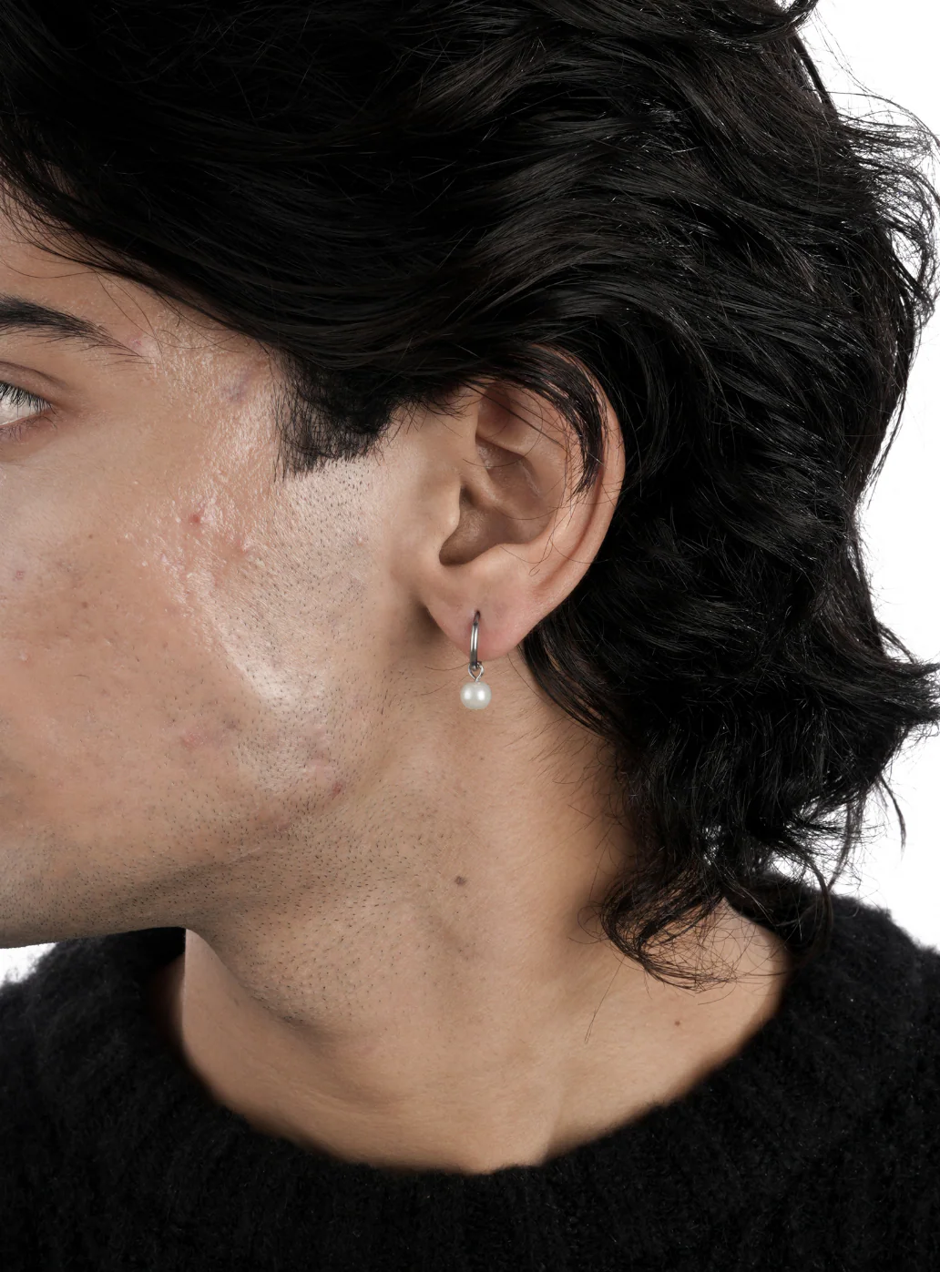 Freshwater Pearl Hoop (Sterling Silver) - Image 3