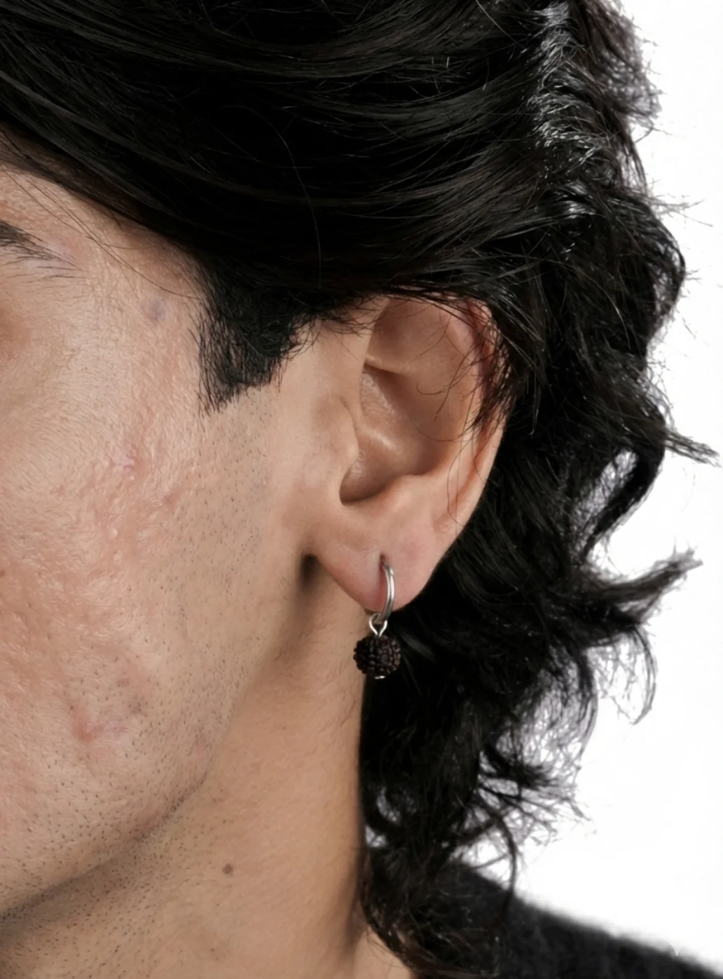 Panchmukhi Rudraksh Hoop (Sterling Silver) - Image 3