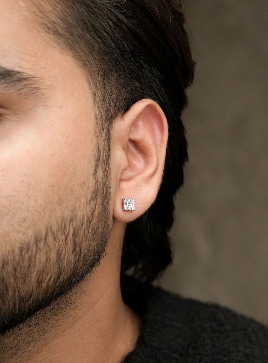 White Stone Earring (Pierced) - Image 3