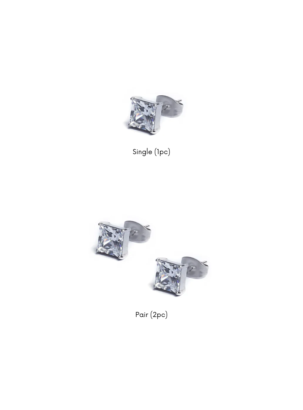 White Stone Earring (Pierced) - Image 5